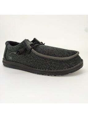 HEYDUDE Wally Sox Micro Men's Size 9 US Loafers Knit Total Black 150204942